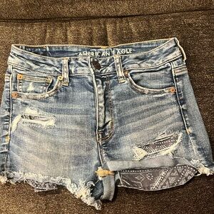 These are American Eagle Jean shorts in a size four